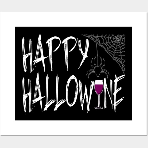 Happy Hallow Wine on October 31st Halloween Wall Art by JaroszkowskaAnnass